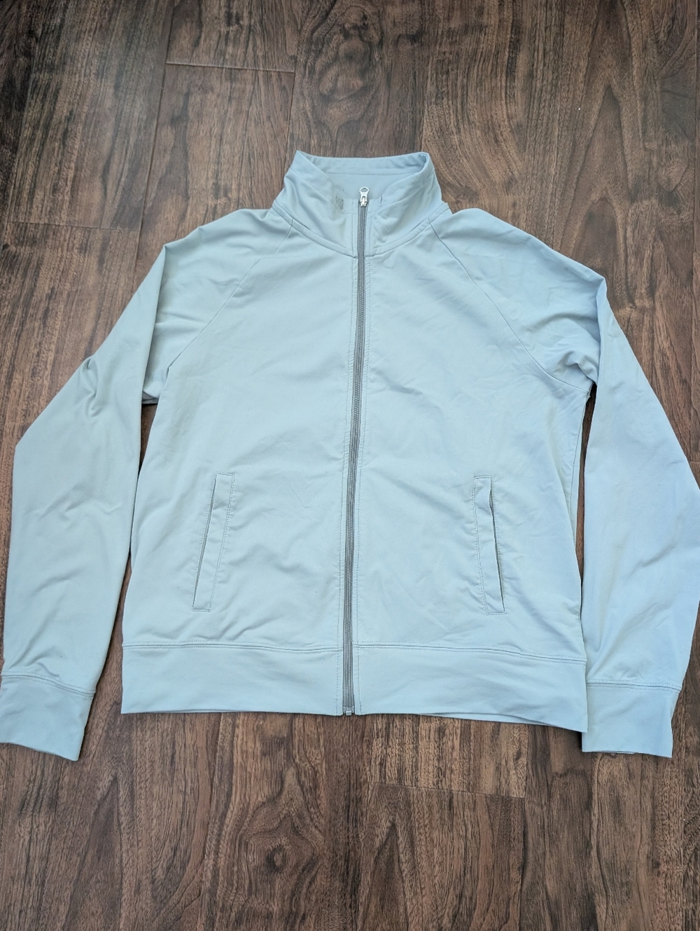 Aerie S Stretch Light Gray Full-Zip Jacket Athletic Casual Mockneck
